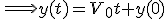 \Longrightarrow y(t)=V_{0}t+y(0)